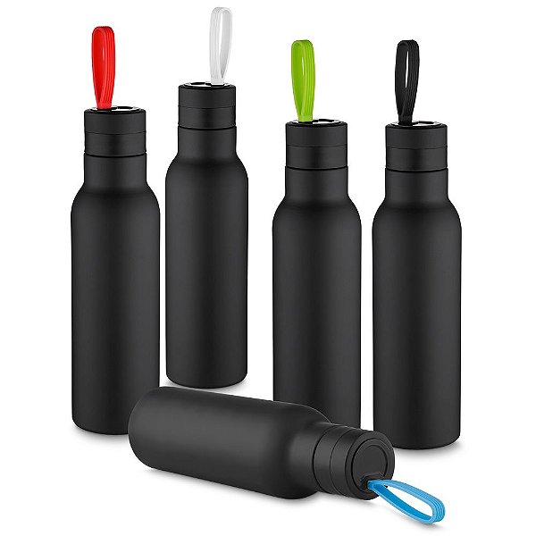 Garrafa em aço inox com parede dupla de 500 ml com alça SKGA4700