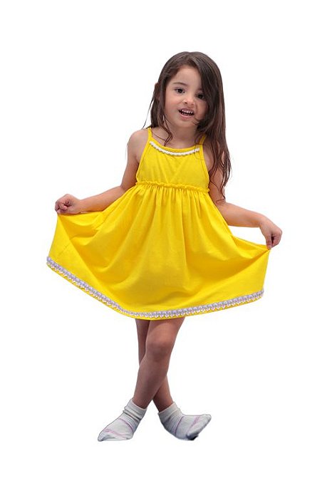 Camisola Infantil Amarela Alegre - ALGODÃO
