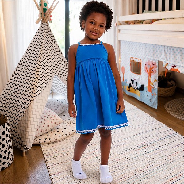 Camisola Infantil Azul Rosa - ALGODÃO