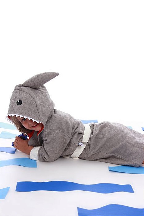 Fantasia Roupão Atoalhado Tutu Barão Cinza - ALGODÃO