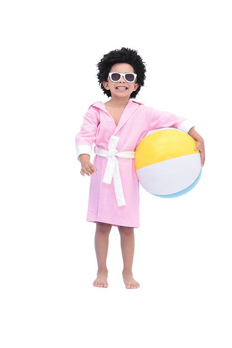 Fantasia Roupão Atoalhado Tutu Barão Rosa - ALGODÃO