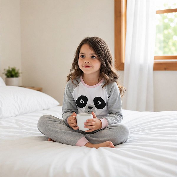 Fantasia Pijama Panda Gracioso - ALGODÃO