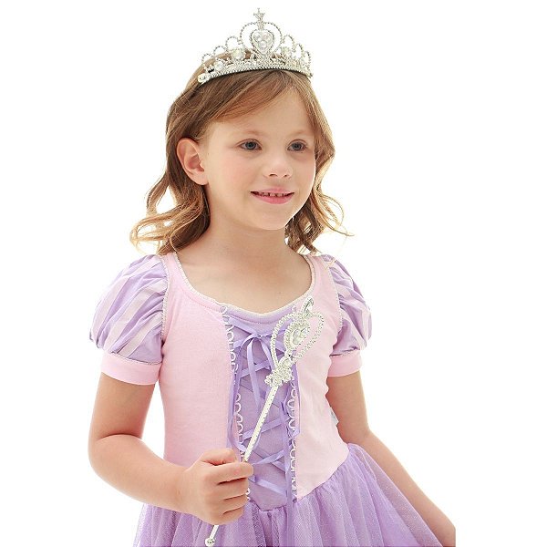 Fantasia Infantil Princesa Rapunzel | Brinde TIARA + VARINHA