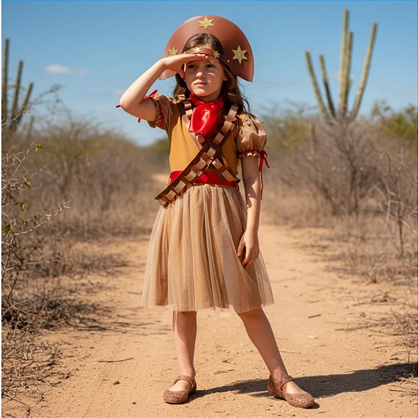 Fantasia Maria Bonita Cangaceira Infantil Luxo Completa