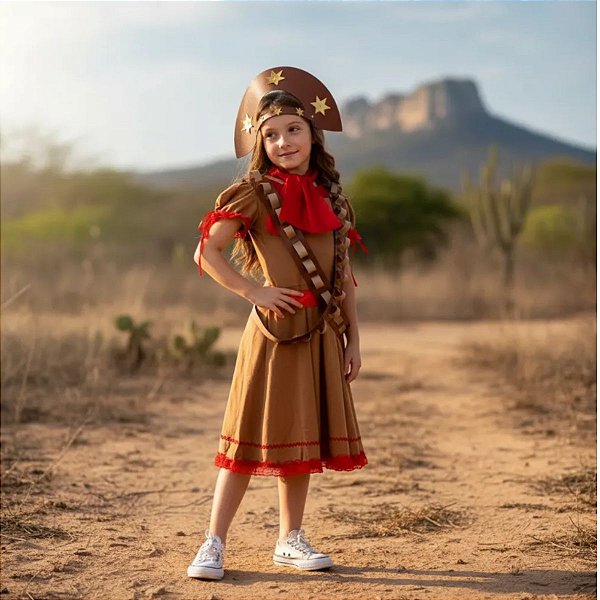 Roupa Cangaceira Maria Bonita - ALGODÃO - COM ACESSÓRIOS