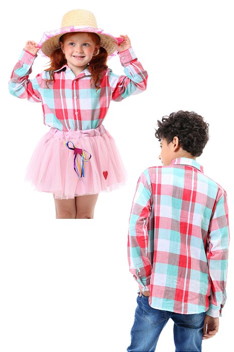 Camisa Xadrez Infantil Brigadeiro - FESTA JUNINA