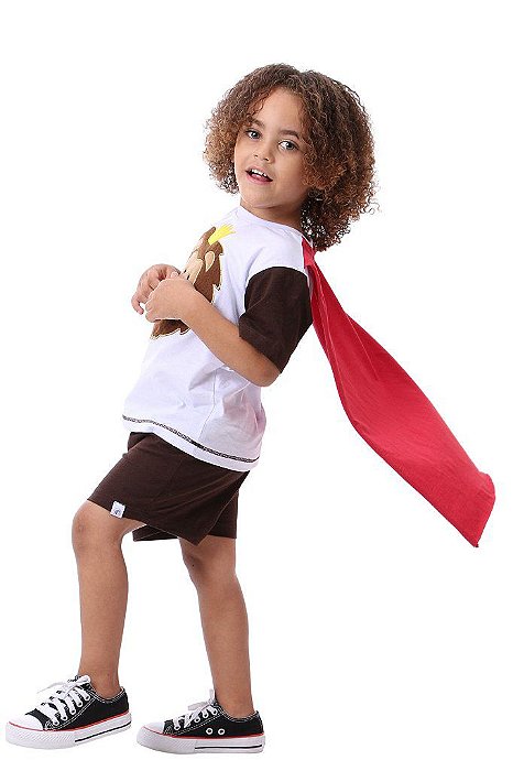 Fantasia Leão Sensorial - camiseta + shorts - ALGODÃO