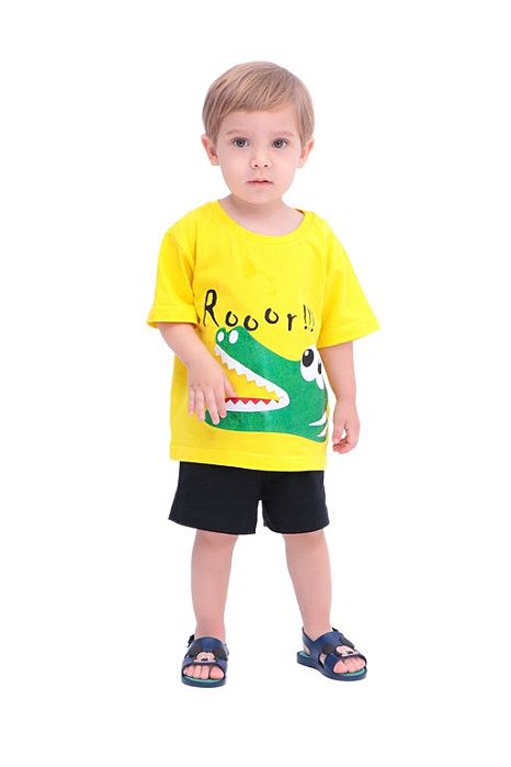 Fantasia Jacaré Sensorial - camiseta e shorts - ALGODÃO