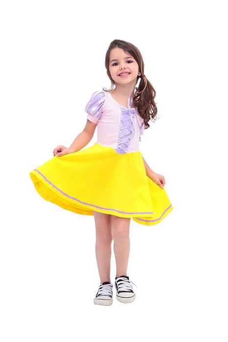 Fantasia Vestido Infantil Princesa Magia - ALGODÃO