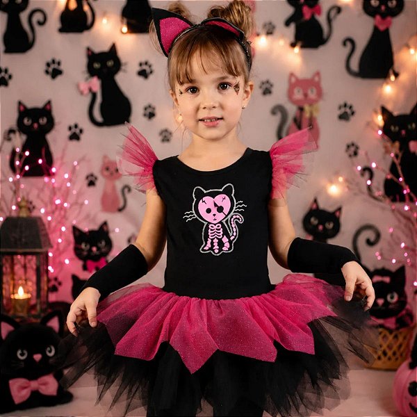 Vestido Gatinho Preto Bebê