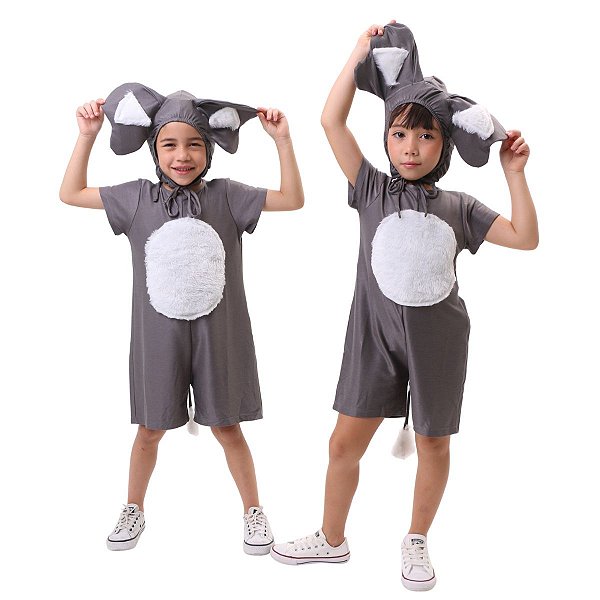 Fantasia Elefante Infantil Luxo Unissex - MACACÃO + GORRO