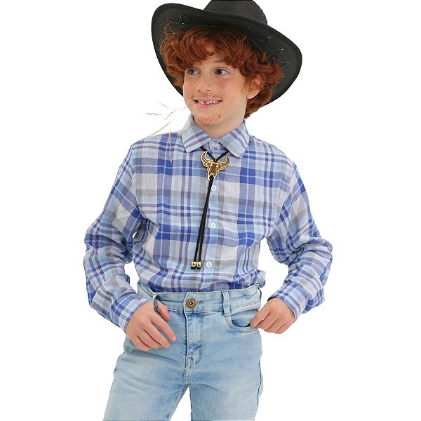 Conjunto Cowboy Mar Bandeirinha CAMISA + GRAVATINHA + CHAPÉU
