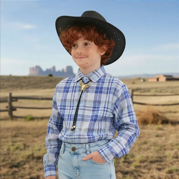 Conjunto Cowboy Mar Bandeirinha CAMISA + GRAVATINHA + CHAPÉU