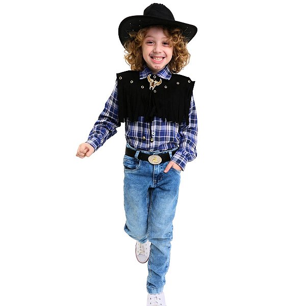 Roupa cowboy CAMISA +COLETE +GRAVATINHA +CHAPÉU +CINTO