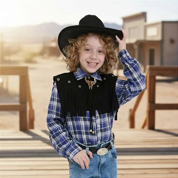 Roupa cowboy CAMISA +COLETE +GRAVATINHA +CHAPÉU +CINTO