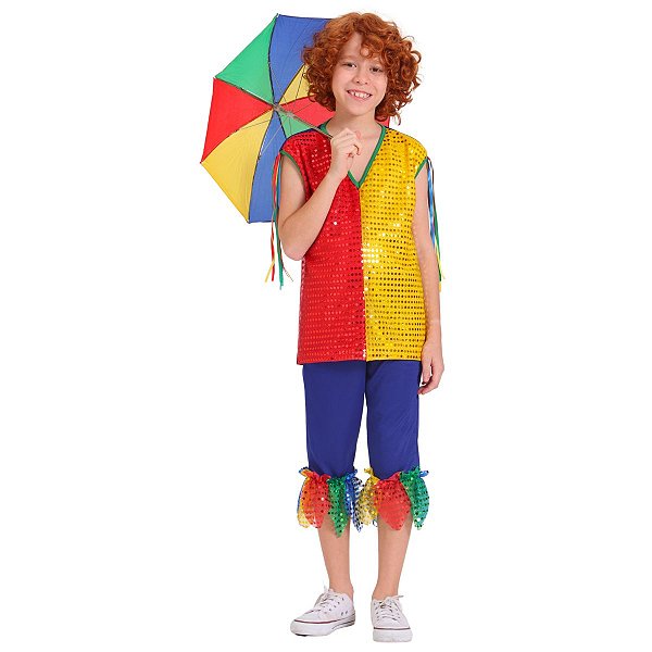 Roupa Frevo Luxo COMPLETO Infantil Menino  - 3 itens