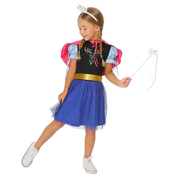 Fantasia Infantil Princesa Ana Frozen | Brinde TIARA+VARINHA