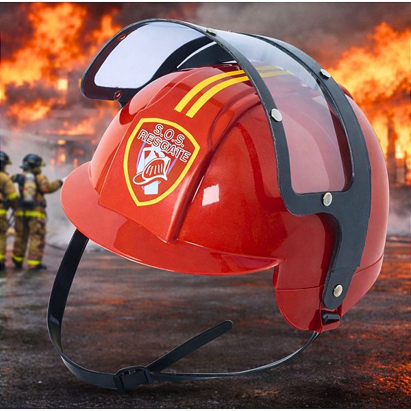 Capacete BOMBEIRO Infantil COM VISOR