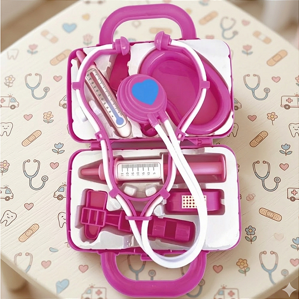 Maleta Doutora Infantil Pink com Acessórios Médicos