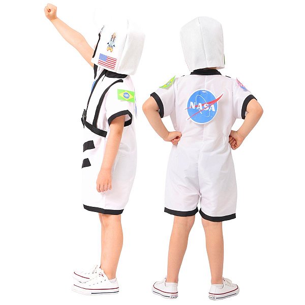 Fantasia Infantil Astronauta CURTO LUXO com CAPACETE