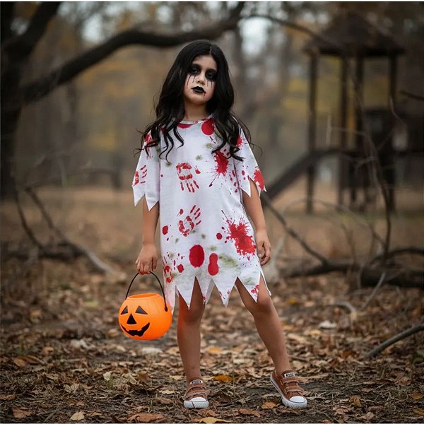 Fantasia de Zumbi Infantil SEM capuz Menina