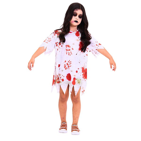 Fantasia de Zumbi Infantil SEM capuz Menina