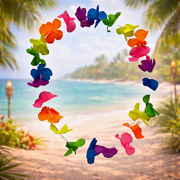Colar Havaiano Infantil Colorido Flores Luau Carnaval
