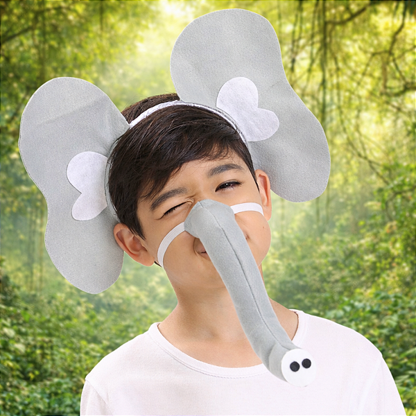 Kit Acessórios Elefante: TIARA + TROMBA