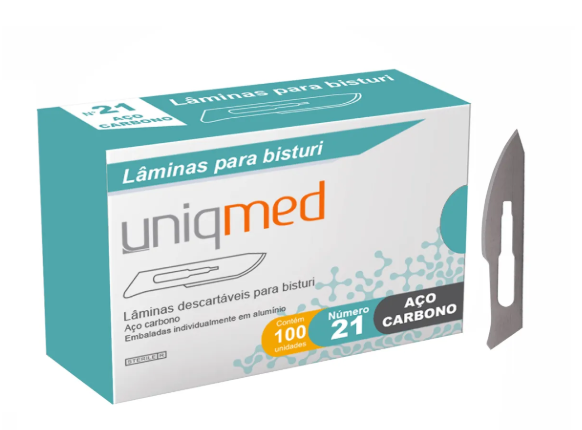 Lâmina Bisturi Nº 21 - Uniqmed