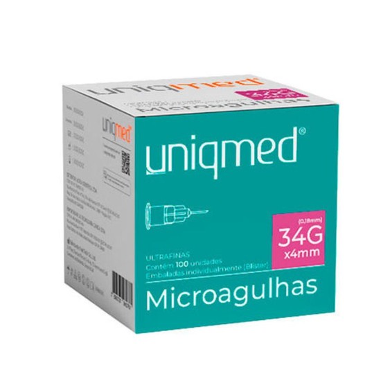 Microagulhas 34G - 34x4mm - 10un