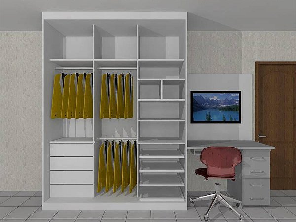 Guarda-roupa BRANCO 2400x1800x550