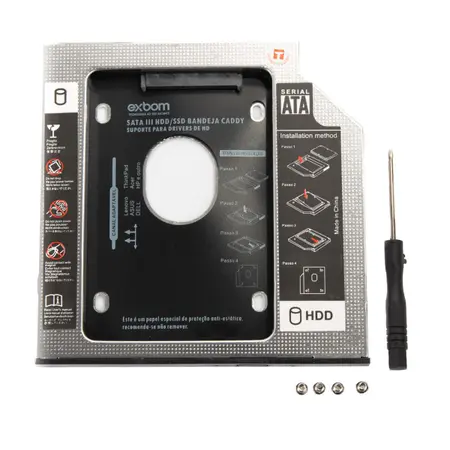 Adaptador Caddy de 12,7 mm para HD Sata de 2,5 ou SSD