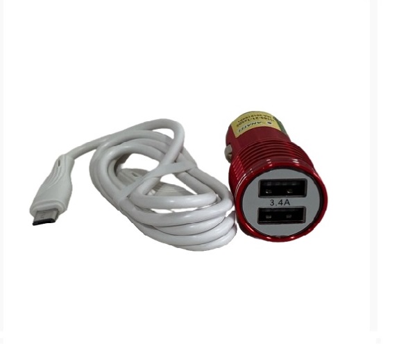 Carregador Veicular Com Dois USB 3.4A Com Cabo V8 - Lelong