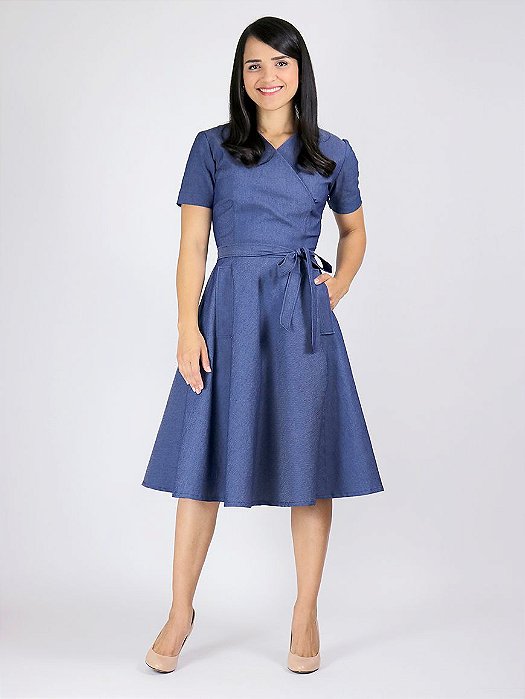 vestidos jeans gode midi