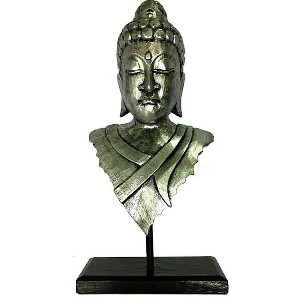 Buda de madeira decorativo - busto 50cm