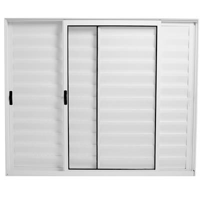 JANELA VENEZIANA 3 FOLHAS SENDO UMA FIXA ALUMÍNIO BRANCO LINHA MODULAR