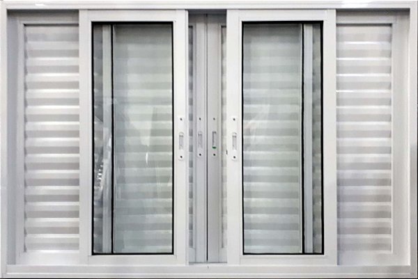 JANELA VENEZIANA 6 FOLHAS ALUMÍNIO BRANCO LINHA PREMIUM