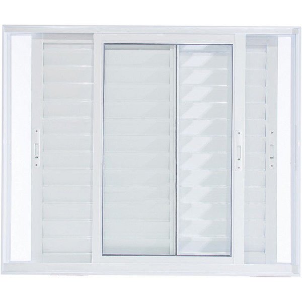 JANELA VENEZIANA 3 FOLHAS MÓVEIS ALUMINIO BRANCO LINHA PREMIUM