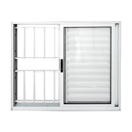 JANELA VENEZIANA 3 FOLHAS COM GRADE ALUMÍNIO BRANCO LINHA PREMIUM