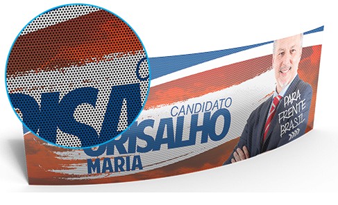 Adesivo Perfurado para eleição