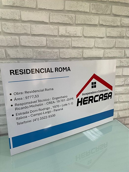 Placa em Aço Galvanizado