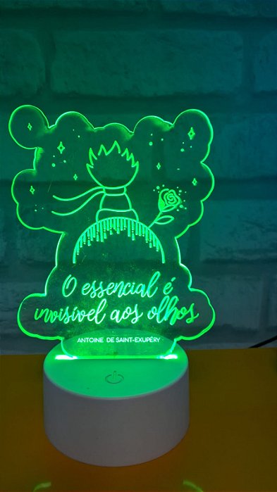Luminária de Acrílico Pequeno Príncipe