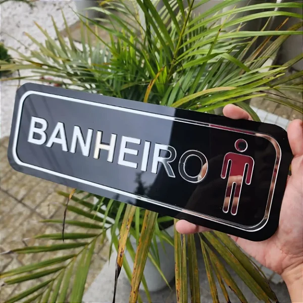Placa de Acrílico Banheiro