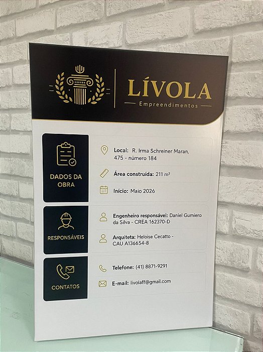 Placa de PS com Impressão UV
