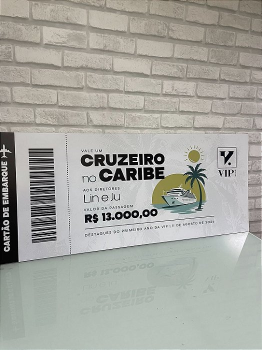 Placa Personalizada em Formato de Cheque com Impressão UV