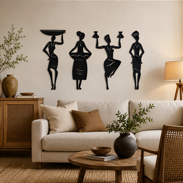 Aplique mdf - Conjunto Mulheres Africanas 1