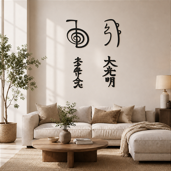 Aplique mdf - 4 Símbolos do Reiki