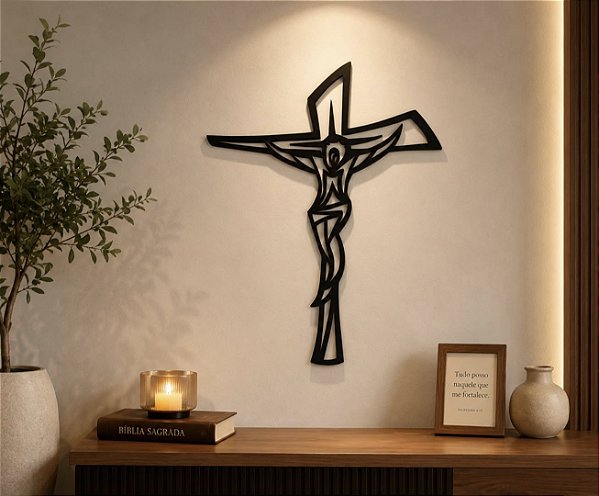 Aplique mdf - Crucifixo Estilizado