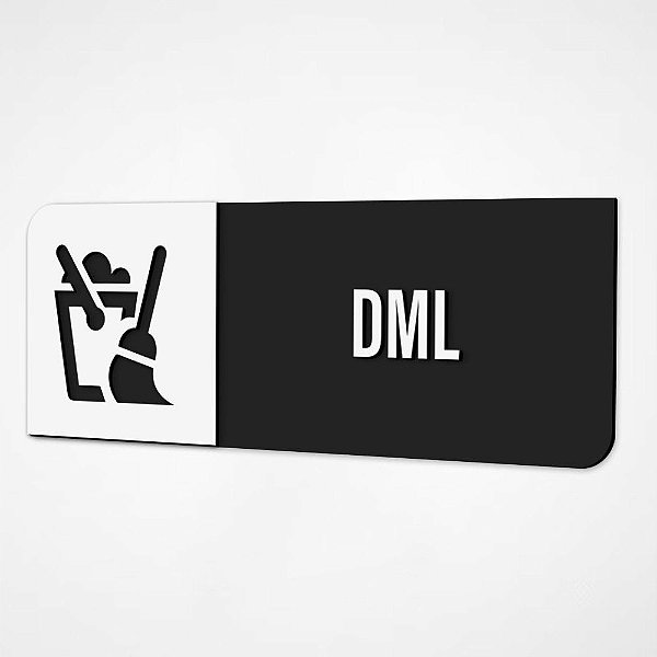 Placa Sinalização Indicativa DML - Preto e Branco