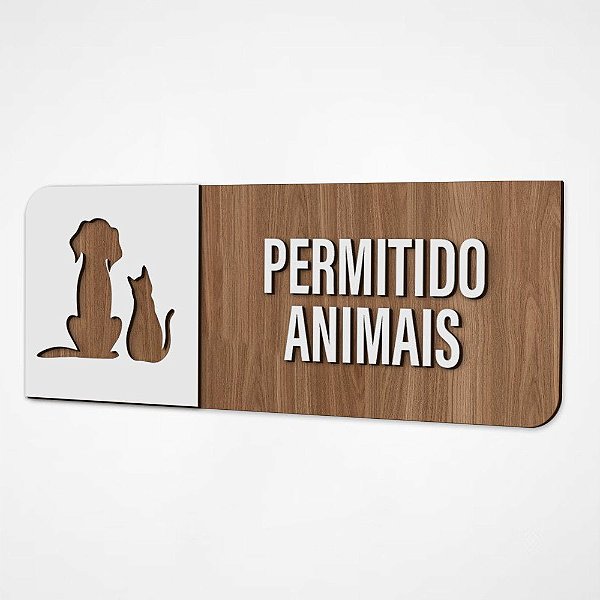 Placa Sinalização Indicativa Permitido Animais
